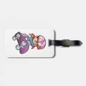 Skater Girl Fun Pink Helmet Skateboard ラゲッジタグ (裏面横)