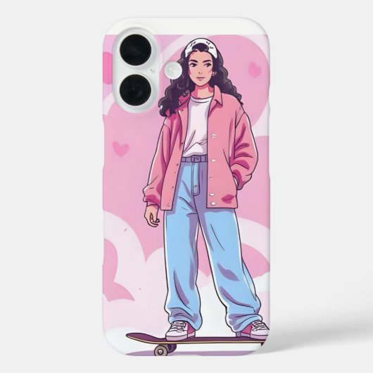 Skater Girl Vibes – Pastel Aesthetic Collage Case-Mate iPhoneケース (裏面)