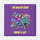  Skater Mom & Son Birthday Mother's Day Gift マグネット (正面)