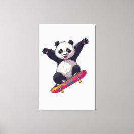 Skater Panda Canvas – Skateboarding Panda Wall Art キャンバスプリント