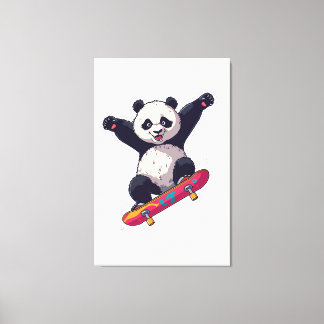 Skater Panda Canvas – Skateboarding Panda Wall Art キャンバスプリント