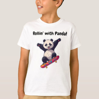 Skater Panda Kids T-Shirt – Cartoon Tee  Tシャツ