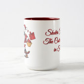 Skater Santa – The Coolest Claus in Town ツートーンマグカップ (中央)