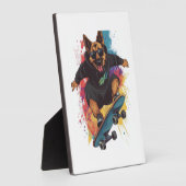 Skater Shepherd – Awesome Skateboarding Dog フォトプラーク (側面)