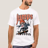 Skater Skeleton "Jumps"通りスタイル図 Tシャツ (正面)