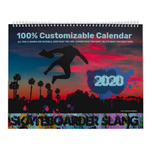 Skaterboarder Slangカスタマイズ可能 カレンダー