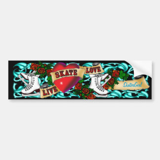 SkaterGirl Tattoのバンパーステッカー バンパーステッカー