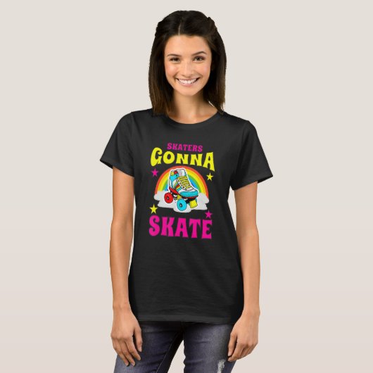 Skaters Gonna Skate Roller Skate Tシャツ (正面フル)