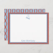 Skates with Soft Blues Personalized Note Card  ノートカード (正面/裏面)