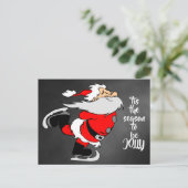 Skating Cartoon Santa Claus "tis the season  ポストカード (スタンド正面)