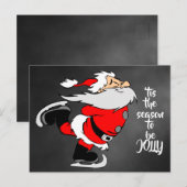 Skating Cartoon Santa Claus "tis the season  ポストカード (正面/裏面)