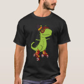 Skating Dinosaur Thanksgiving Day Cool Rex Roller  Tシャツ (正面)