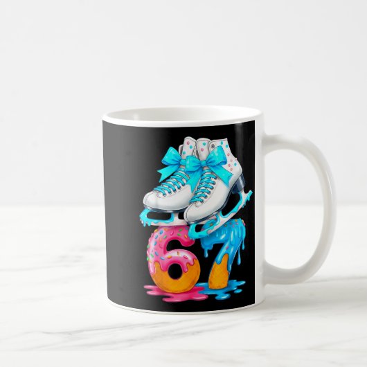 Skating Ice Cream Drip Number 67 Player 67th Birth コーヒーマグカップ (右)