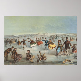 Skating in Central Park, New York ポスター