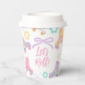 Skating Lets Roll Roller Skate Girl Birthday 紙コップ (裏面)