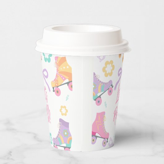Skating Lets Roll Roller Skate Girl Birthday 紙コップ (右)