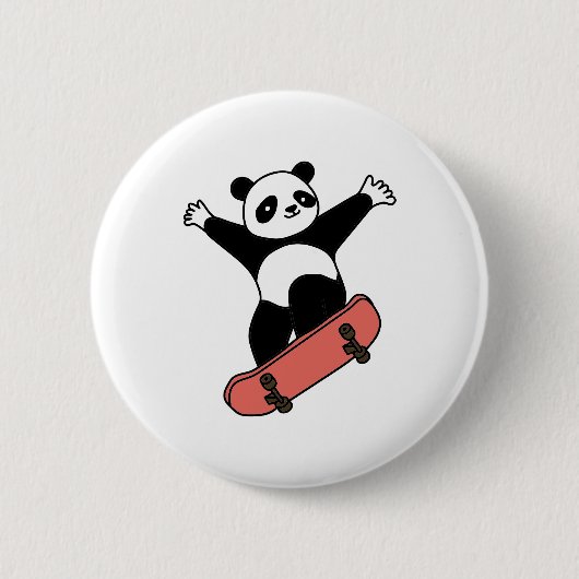 Skating Panda 缶バッジ (正面)