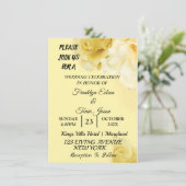 Skaymarts | ロマンチックな黄色の植物ウェディング招待状 招待状 (スタンド正面)