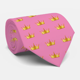 Skaymarts Pink Color Golden Crown ネクタイ