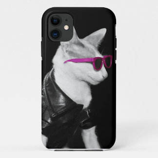 Skeezix猫iPhone5の例-陰のバイクもしくは自転車に乗る人猫 iPhone 11 ケース