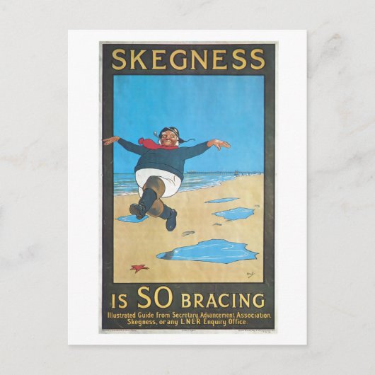 Skegness, England Vintage Travelポスター ポストカード (正面)