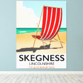 Skegness Lincolnshireビーチポスター キャンバスプリント (インサイチュ (ウッドフロア))