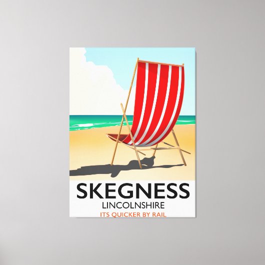 Skegness Lincolnshireビーチポスター キャンバスプリント (正面)