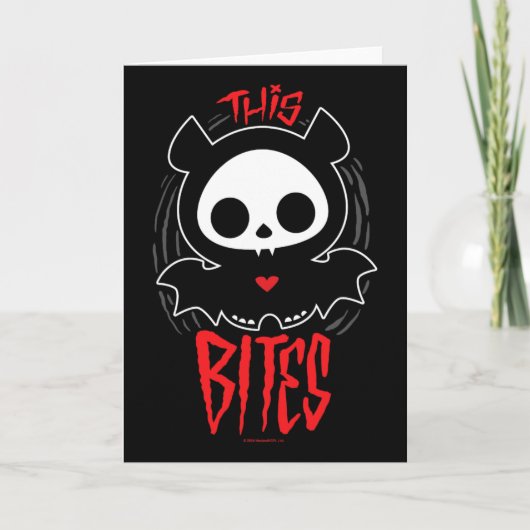 Skelanimals ディエゴ Tシャツ This Bites 赤 ハロウィーン スプーク カード (正面)