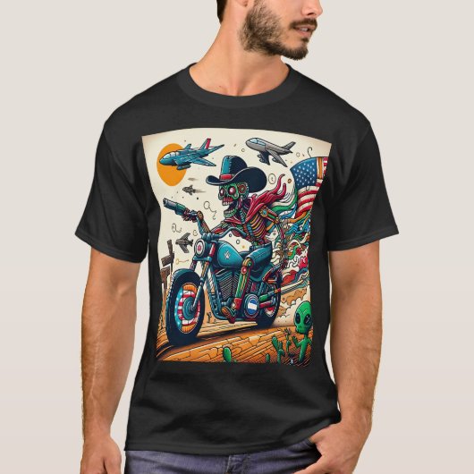 Skeletal Rider on an Apocalyptic Journey Tシャツ (正面)