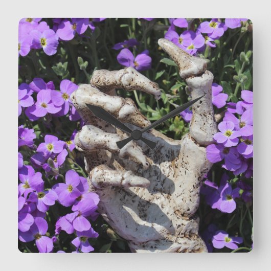 Skelethand - Gothic / Wanduhr スクエア壁時計 (正面)