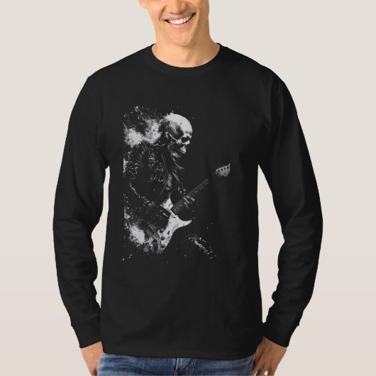 Skeleton'遊s guitar ,ロックスターシュレッダーGuita Tシャツ (正面)