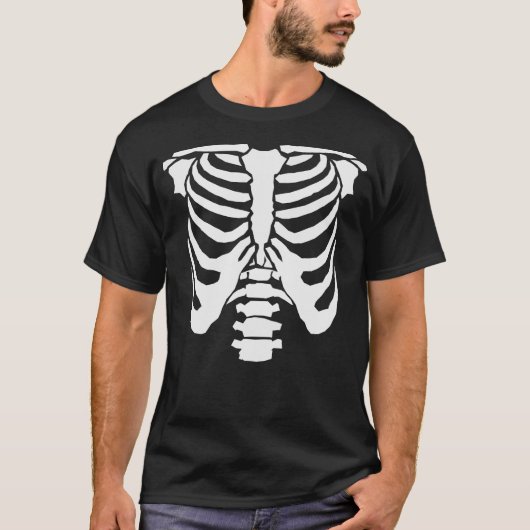 SKELETON – リブケージと脊髄 Tシャツ (正面)