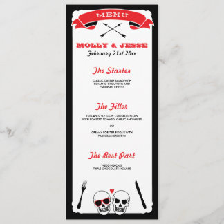 Skeleton 結婚's Dinner Menu - Black and Red メニュー