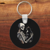 Skeleton 遊 With Cat GraphicスカルCat Garp キーホルダー (正面)