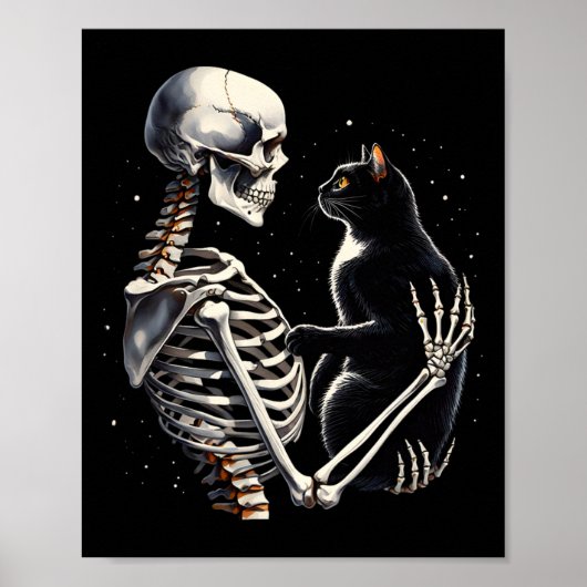 Skeleton 遊 With Cat GraphicスカルCat Garp ポスター (正面)