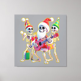**Skeleton 3D Christm Santa Party – Funnyas Skelet キャンバスプリント