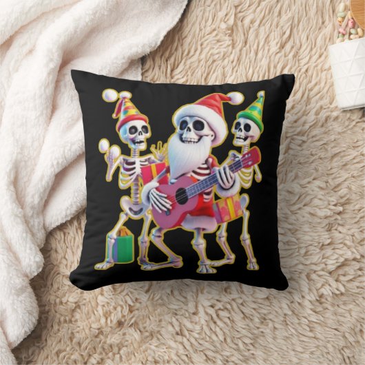 **Skeleton 3D Christm Santa Party – Funnyas Skelet クッション (ブランケット)