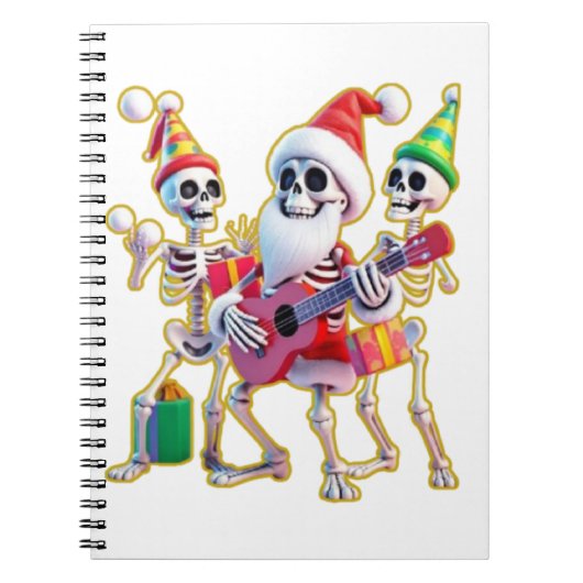 **Skeleton 3D Christm Santa Party – Funnyas Skelet ノートブック (正面)