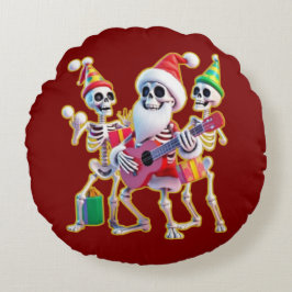 **Skeleton 3D Christm Santa Party – Funnyas Skelet ラウンドクッション