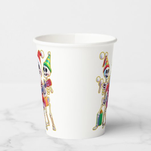 **Skeleton 3D Christm Santa Party – Funnyas Skelet 紙コップ (左)