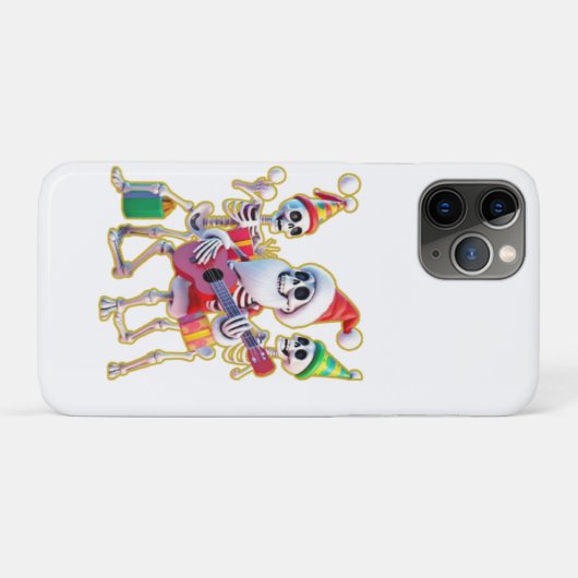 **Skeleton 3D Christm Santa Party – Funnyas Skelet Case-Mate iPhoneケース (裏面(横))