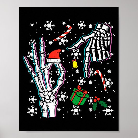 Skeleton 67 Meme Funny Christmas 6 7 Boys Youth Te ポスター (正面)