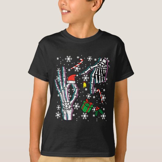 Skeleton 67 Meme Funny Christmas 6 7 Boys Youth Te Tシャツ (正面)