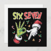 Skeleton 6 7 Christmas Six Seven Meme Xmas シーズンカード (正面/裏面)