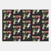 Skeleton 6 7 Christmas Six Seven Meme Xmas ラッピングペーパーシート (正面)