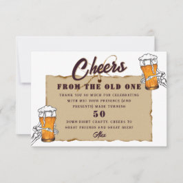 Skeleton A Cold One For The Old One ビール 誕生日 サンキューカード