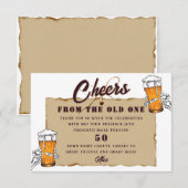 Skeleton A Cold One For The Old One ビール 誕生日 サンキューカード (正面/裏面)
