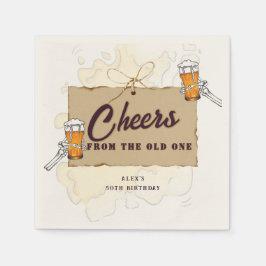 Skeleton A Cold One For The Old One ビール 誕生日 スタンダードカクテルナプキン