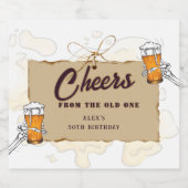 Skeleton A Cold One For The Old One ビール 誕生日 ビールラベル (シングルラベル)