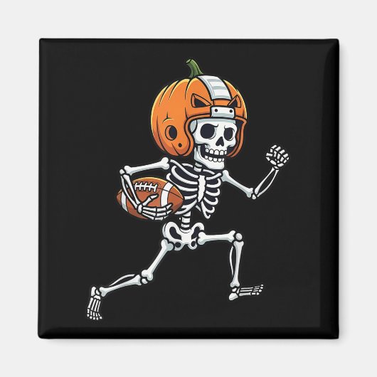 Skeleton American Football Player Spooky Sports Gr マグネット (正面)